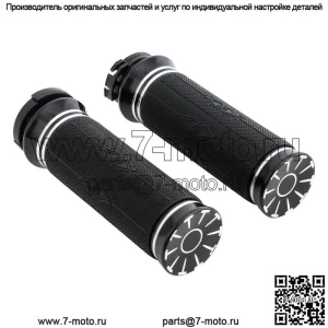 Черные ручки с ЧПУ, 1 дюйм, подходят для Harley Touring Road King Glide 96-07