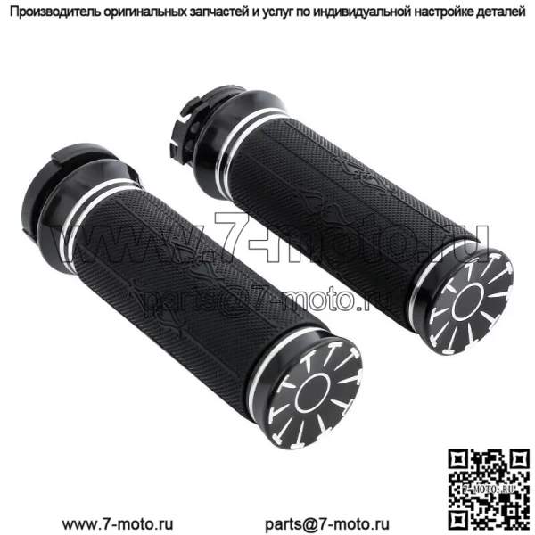 Черные ручки с ЧПУ, 1 дюйм, подходят для Harley Touring Road King Glide 96-07