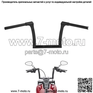 Руль высотой 10 дюймов, высота 1,25 дюйма, подходит для Harley Fat Boy FLFB Sport Glide 18-23, черный (для Harley-Davidson)