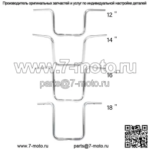 Руль с подвеской Ape 12/14/16/18 дюйма, высота 1-1/4 дюйма, подходит для Harley Softail FLST FXST