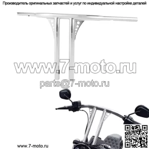 16-дюймовый Т-образный руль с подъемом, 1-1/4 дюйма, подходит для Harley Heritage Softail Road King