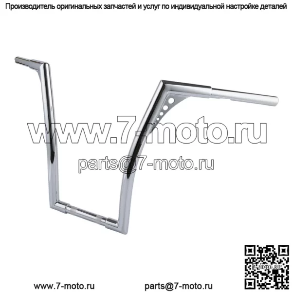 18-дюймовый руль с высотой подъема 1 1/4 дюйма подходит для Harley FLST FXST Sportster 883 1200 Custom (для: Harley-Davidson)