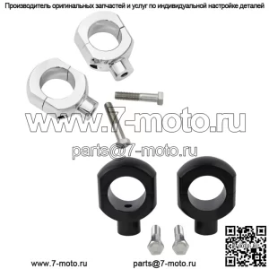 Зажим для руля диаметром 2 дюйма подходит для Harley Sportster 1200 черный/хром (для: Harley-Davidson)