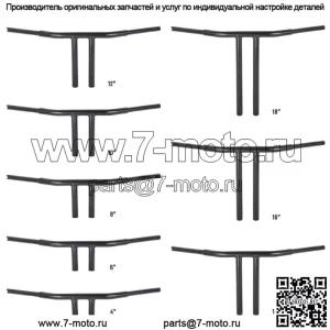Руль с Т-образной рукояткой 4/6/8/10/12/14/16/18 дюймов подходит для Harley Softail Sportster XL (для: Harley-Davidson)