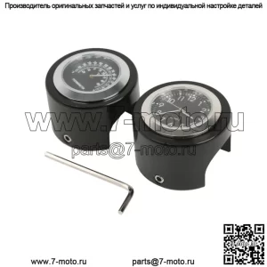 7/8 "1" руль, черный циферблат, часы, термометр, подходит для Harley Chopper, новый
