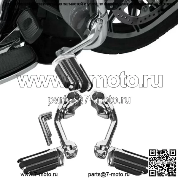 Регулируемые длинные подножки для шоссе, 1-1/4 дюйма, 1,25 дюйма, подходят для Harley-Davidson Dyna (для: Harley-Davidson)