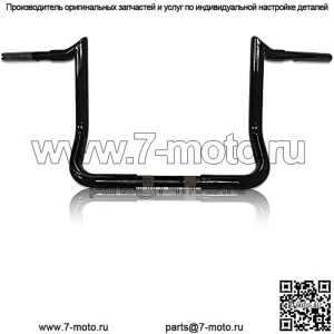 Руль Meathook Bagger Ape, 1 1/4 дюйма, высота подъема 14 дюймов, глянцевый черный, совместим с Electra Glide (FLH), Electra Glide Classic (FLHTC) и Street Glide (FLHX) 1996-2020 гг.