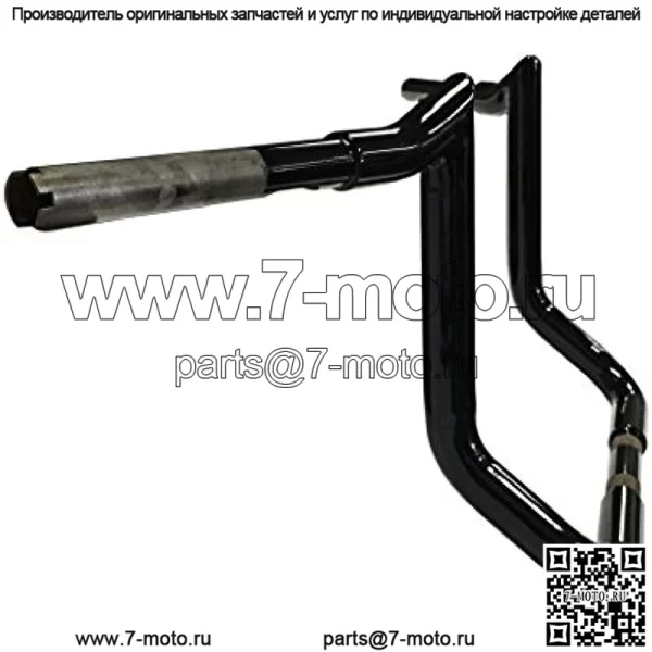 Руль Meathook Bagger Ape, 1 1/4 дюйма, высота подъема 14 дюймов, глянцевый черный, совместим с Electra Glide (FLH), Electra Glide Classic (FLHTC) и Street Glide (FLHX) 1996-2020 гг. - Image 2
