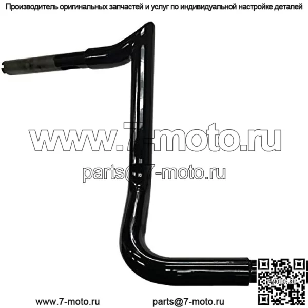 Руль Meathook Bagger Ape, 1 1/4 дюйма, высота подъема 14 дюймов, глянцевый черный, совместим с Electra Glide (FLH), Electra Glide Classic (FLHTC) и Street Glide (FLHX) 1996-2020 гг. - Image 3