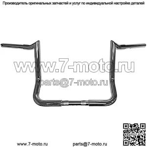 Руль Meathook Bagger Ape, 1 1/4 дюйма, высота подъема 14 дюймов, хромированный