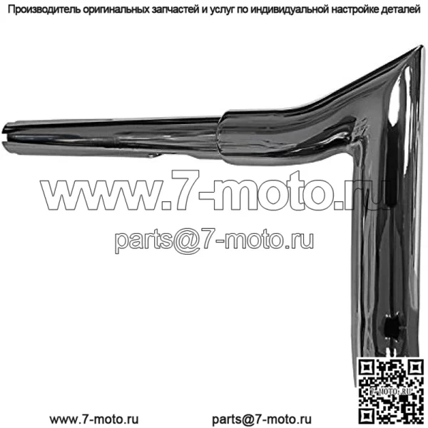 Руль Meathook Bagger Ape, 1 1/4 дюйма, высота подъема 14 дюймов, хромированный - Image 4