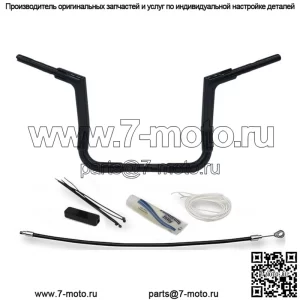 Fat Baggers Inc. Комплект руля EZ с плоским верхом 1 1/2 дюйма для Harley