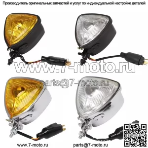 Мотоциклетные ретро-модифицированные фары, треугольные металлические передние фары, универсальные модифицированные фары Harley