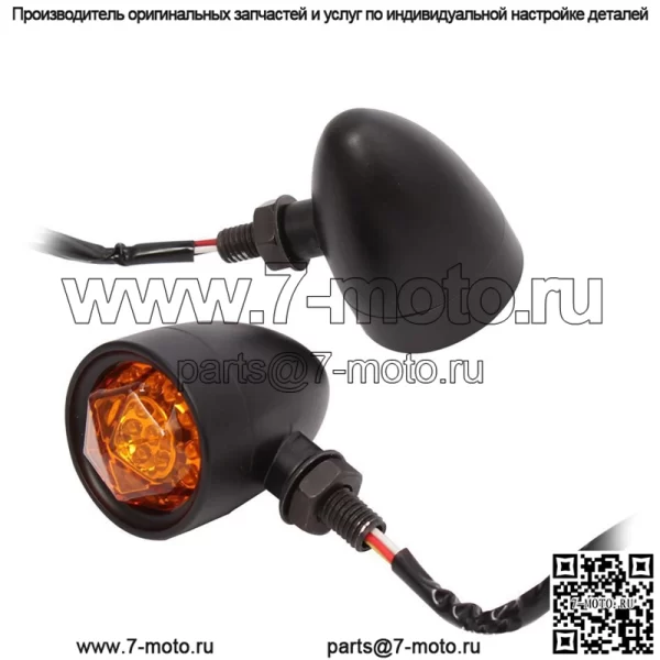 Указатель поворота мотоцикла, новый Harley из алюминиевого сплава, классический ретро светодиодный указатель поворота в форме пули - Image 4