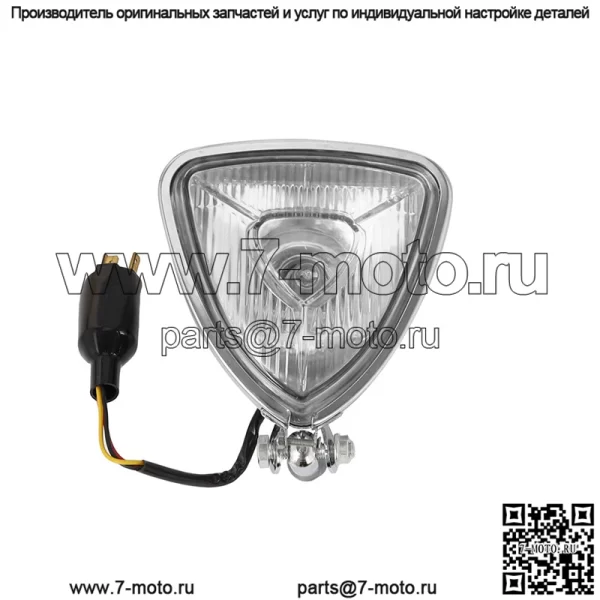 Мотоциклетные ретро-модифицированные фары, треугольные металлические передние фары, универсальные модифицированные фары Harley - Image 5
