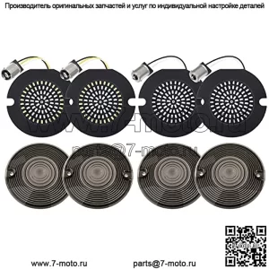 Светодиодные указатели поворота 3 1/4 дюйма 1157 1156, совместимые с Harley 1986-2023 гг., Electra Glide Road King Road Glide Softail Tour Glide Ultra Limited, светодиодные указатели поворота