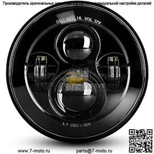 Одобренная Dot 7-дюймовая черная светодиодная фара, совместимая с мотоциклами Tour, FLD, Softail Heritage, Street Glide, Road King, Electra Glide, Yamaha V-Star Road Star Wrangler