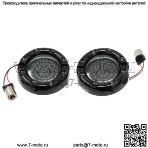 Вставки в указатели поворота Letric Lighting Co. Premium со светодиодной рамкой Halo для Harley 1986-2023 гг.