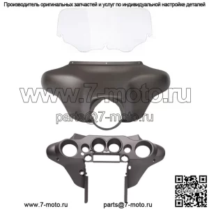 Обтекатель крыла летучей мыши 8-дюймовое лобовое стекло подходит для Harley Electra Glide 96-13 Pewter Denim (для: Harley-Davidson)
