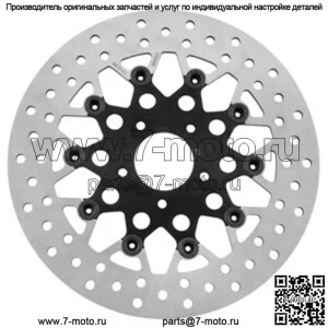 Передний ротор Twin Power Black с плавающей сеткой для Harley