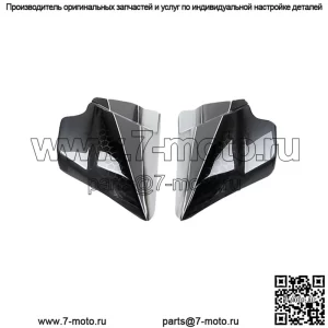 Боковые крышки аккумуляторной батареи подходят для Harley Touring 2009-2022, серебристый/черный Honeycomb Fade (для: Harley-Davidson)