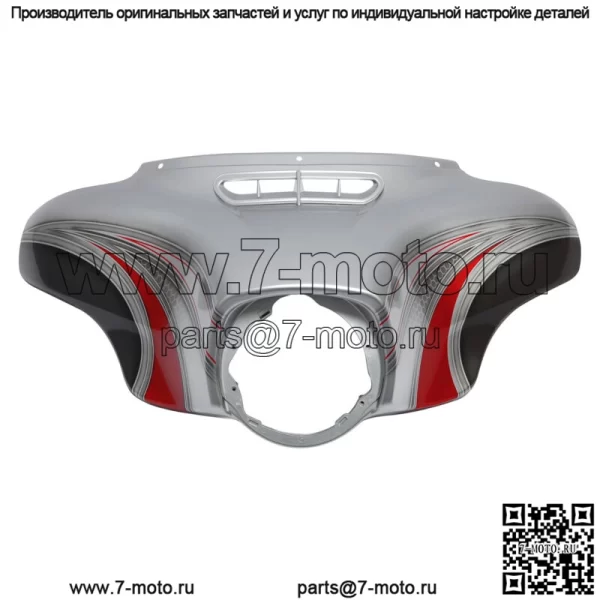 Внешний обтекатель Batwing подходит для Electra Glide 14+ Candy Red/Silver Honeycomb Fade (Для: Harley-Davidson)