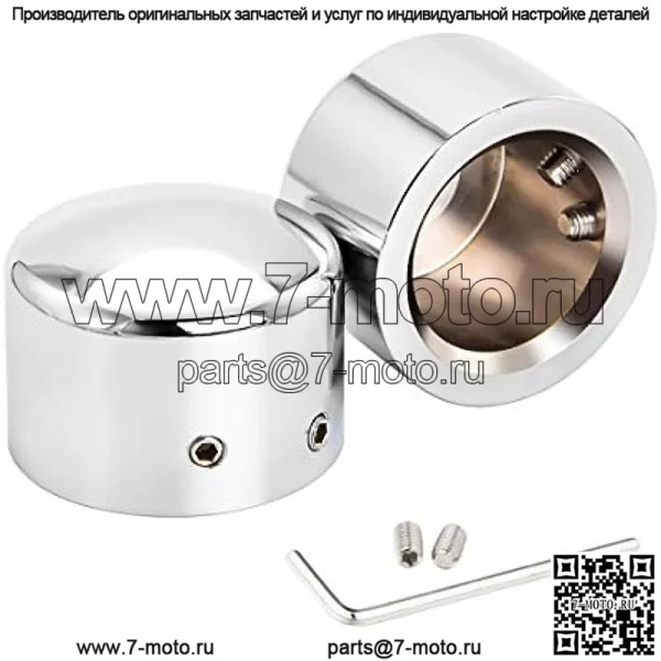 Хромированные колпачки для гаек передней оси, совместимые с Harley Softail Sportster Road King Electra Street Glide 2002-2023 - Image 5