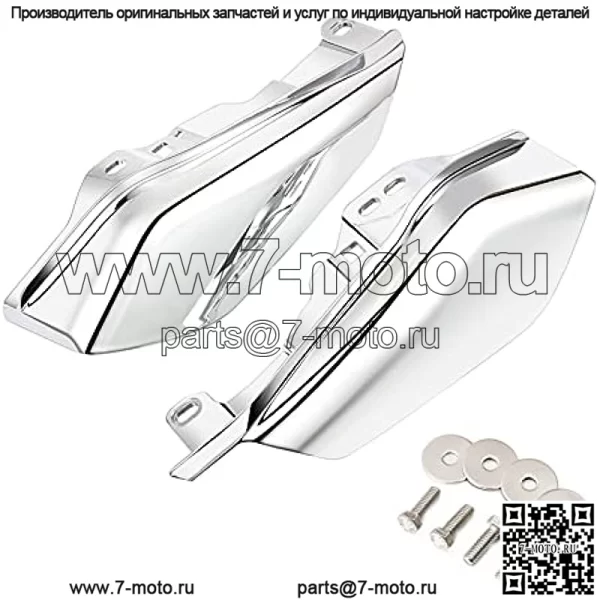 Хромированные воздушные дефлекторы средней рамы Benlari Теплозащитные экраны Дефлектор 2009-2023 Совместимость с Harley Davidson Touring Street Glide Road Glide Electra Glide Road King Ultra Limited Tri Glide CVO