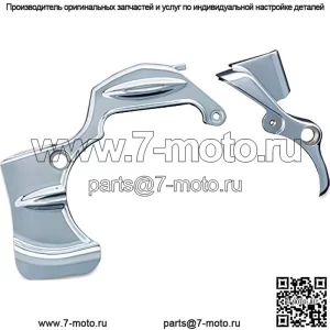 Кожух/покрытие трансмиссии Kuryakyn 6950 для мотоциклов Harley-Davidson Touring и Trike 2009-16 годов со штатными патрубками головки, хром среднего размера
