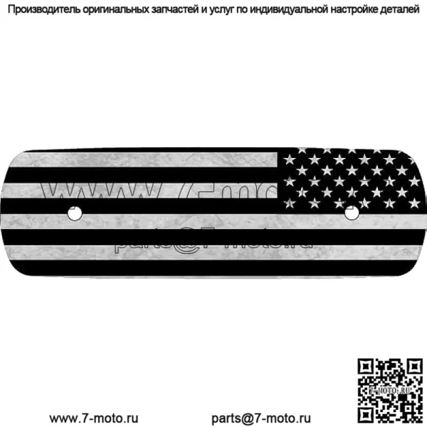 Custom Cycle Parts Вставка крышки воздухоочистителя под американским флагом. Заменяет стандартную вставку Harley Davidson M8/114. (Черно-серый флаг)