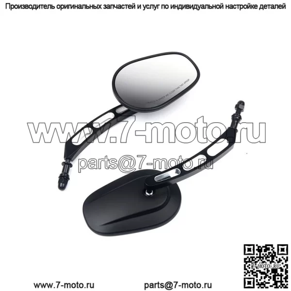 Зеркало заднего вида для мотоцикла, отражатель, зеркало заднего вида Harley, черное гальваническое покрытие - Image 2