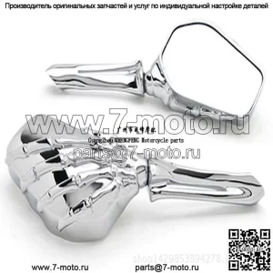 Большая черепаха King Harley Prince, полностью алюминиевое крупногабаритное ручное зеркало заднего вида в виде скелета, декоративное зеркало с черепом
