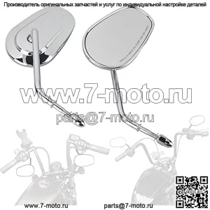Зеркала заднего вида, левые и правые для Harley 1982-2023 Sportster Dyna Softail Touring Road Glide Electra Road King Street Glide Боковые зеркала, хром