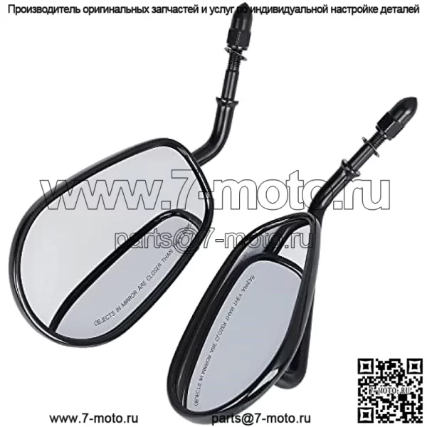 Зеркала заднего вида в форме каплевидной формы Harley 8 мм, совместимые с Harley Davidson Road King CVO Road Street Tri Glide Freewheeler Street XG500 XG750 Sportster XL883 1200 Softail Street Bob (Blakc) - Image 3