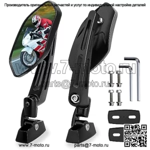 Зеркала заднего вида для мотоциклов, совместимые с Yamaha R1 FZR YZF R6 Kawasaki Ninja 250 500 ZX6R Honda CBR600 600 900 F3 F4i 1000RR Suzuki GSXR Мотоциклетное алюминиевое антибликовое боковое зеркало с ЧПУ