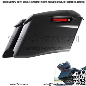 Удлиненные жесткие седельные сумки 4 дюйма, подходят для Harley Touring CVO Street Glide 14-23, черные (для: Harley-Davidson)