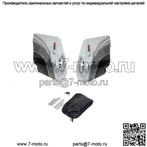 Жесткие седельные сумки 4 дюйма, подходящие для Harley Road Glide 14–23, серебристый/черный Honeycomb Fade