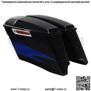 Жесткие седельные сумки 4 дюйма, подходящие для Harley Street Glide 2014-2023, чернила Candy Cobalt/Indigo