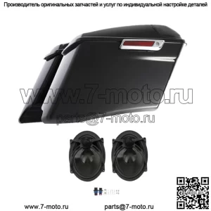 4-дюймовая растянутая жесткая седельная сумка и динамики 5x7 дюймов подходят для Harley Street Glide 14-23 22 (для: Harley-Davidson)