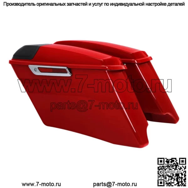 Удлиненные седельные сумки 4 дюйма, подходящие для Harley Touring Road Glide 2014-2023 Billiard Red