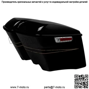 Удлиненные седельные сумки 4 дюйма, подходящие для Harley Touring Road Glide 2014-2023, черный кварц