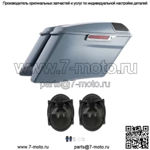 Удлиненные кофры 4 дюйма с динамиками 5 x 7 дюймов, подходят для Harley Electra Glide 2014–2023 гг. (Для: Harley-Davidson)