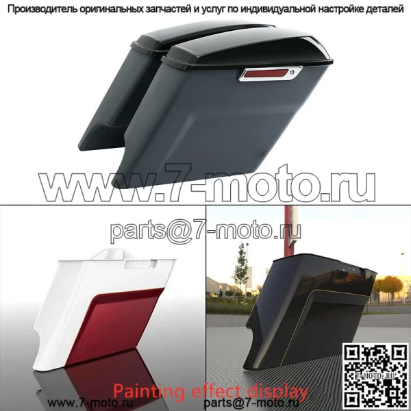 Удлиненная седельная сумка из стекловолокна 4,5 дюйма, подходящая для Harley Road Glide 2014-2023 гг. (Для: Harley-Davidson)