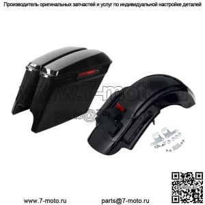 Удлиненная седельная сумка 5 дюймов и заднее крыло подходят для Harley Touring Road King 14-23 (для: Harley-Davidson)