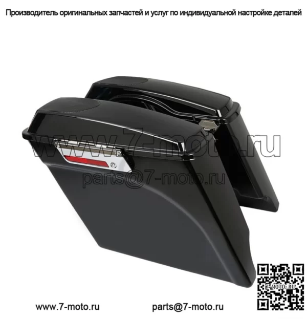 Удлиненная седельная сумка 5 дюймов с крышками динамиков, подходящая для Harley Touring Road Glide 1993-13 гг. (Для: Harley-Davidson)