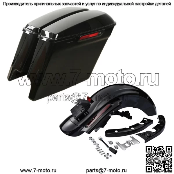 5-дюймовая растянутая седельная сумка на заднее крыло, подходит для Harley Touring Road King 09-13 (для: Harley-Davidson)