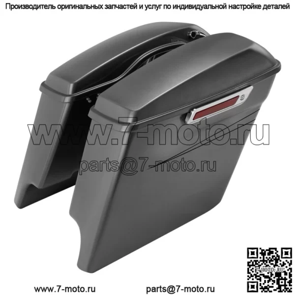 Удлиненные седельные сумки 5 дюймов, подходящие для Harley Touring Street Glide 14-23 Charcoal Pearl