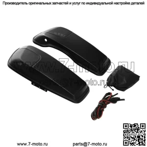 Крышки седельных сумок 5x7 дюймов, решетка динамика, подходит для Harley Road Glide 14-23, черный деним (для: Harley-Davidson)