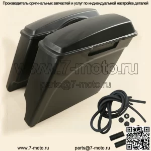 Прочные седельные сумки из АБС-пластика 5 дюймов, пригодные для Harley Touring Road King Glide 93-13 12 (для: Harley-Davidson)
