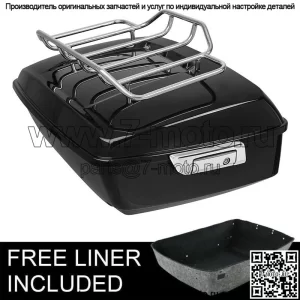 Хромированный багажник на багажник Black King Pack, подходящий для Harley Tour Pak Touring 14-23 (для: Harley-Davidson)